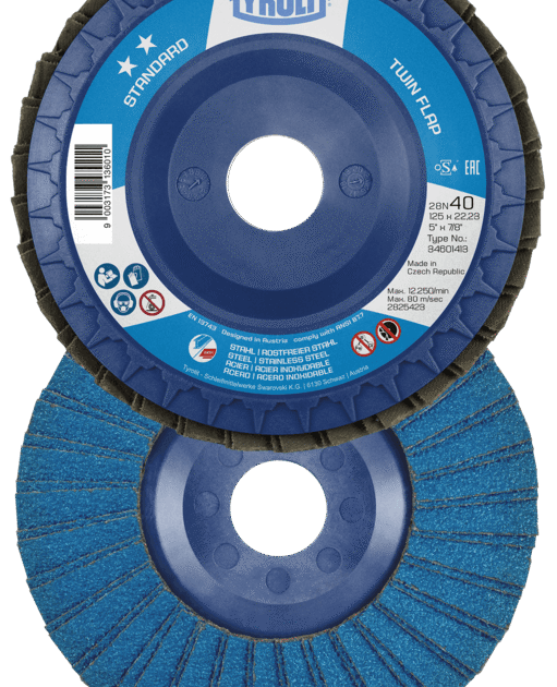 Flap disc Standard TWINFLAP for steel and stainless steel
