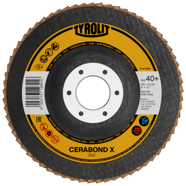 Flap disc Cerabond X for steel and stainless steel