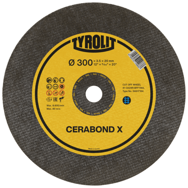 CERABOND X cut-off wheels for rail cutting