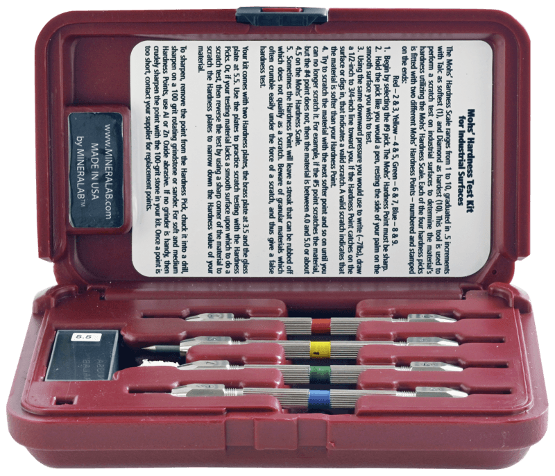 Mohs hardness kit