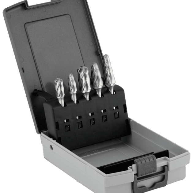 Tungsten carbide burrs set Premium for cast iron, INOX and steel