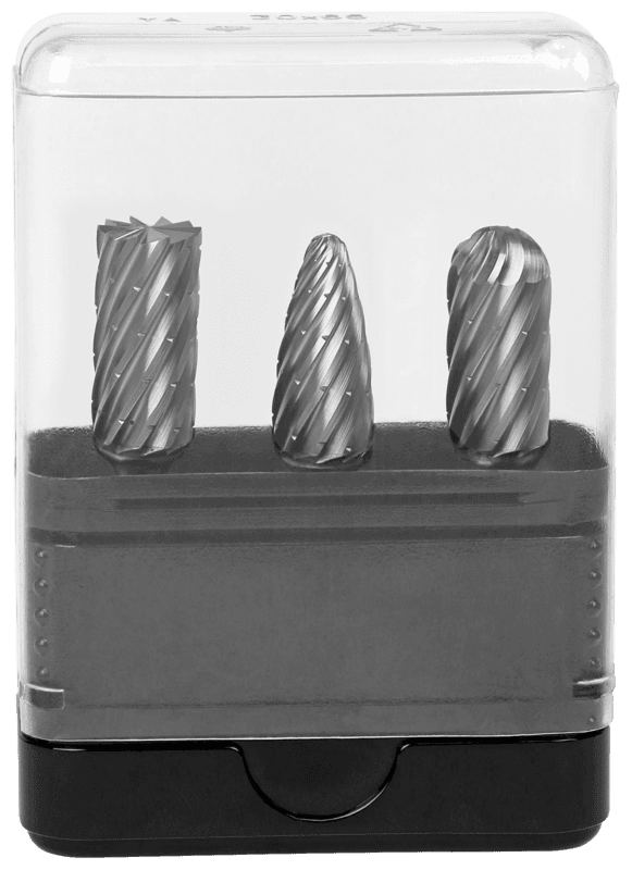 Tungsten carbide burrs SET Premium for cast iron, INOX and steel
