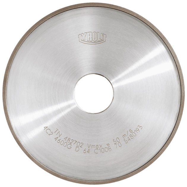 Resin-bonded diamond discs for grinding rake faces