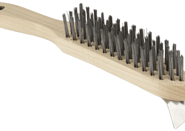 Brush handheld with scraper Premium for steel