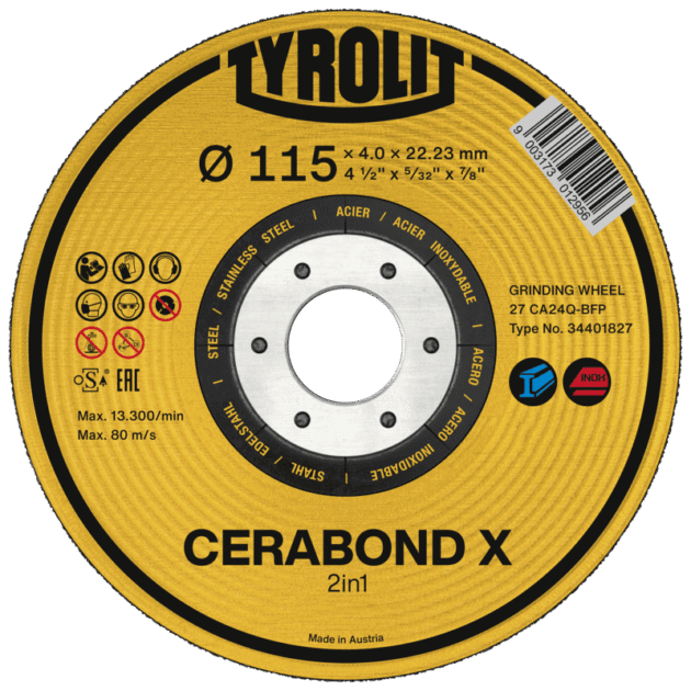 Grinding Wheel Cerabond X for steel and stainless steel