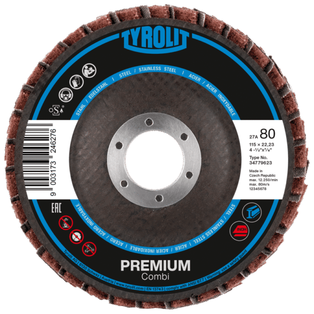 Flap disc Premium Combi for steel and stainless steel