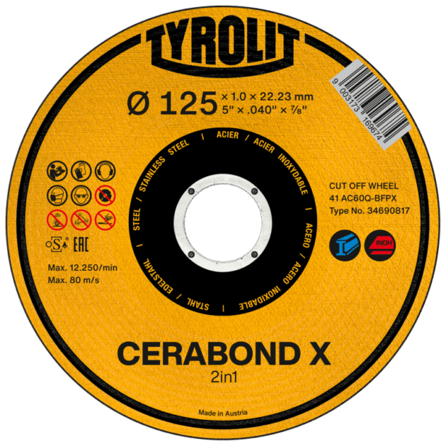 Cut off angle grinder Cerabond X for steel und stainless steel